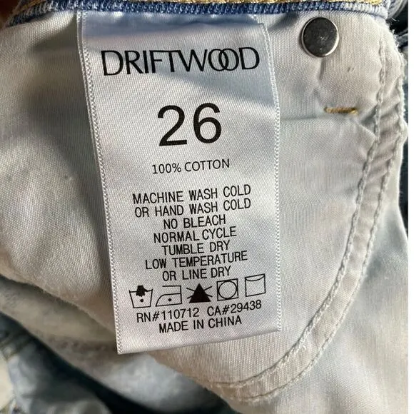 Driftwood Shorts Women’s Floral Denim Distressed Cutoff Embroidered High Rise