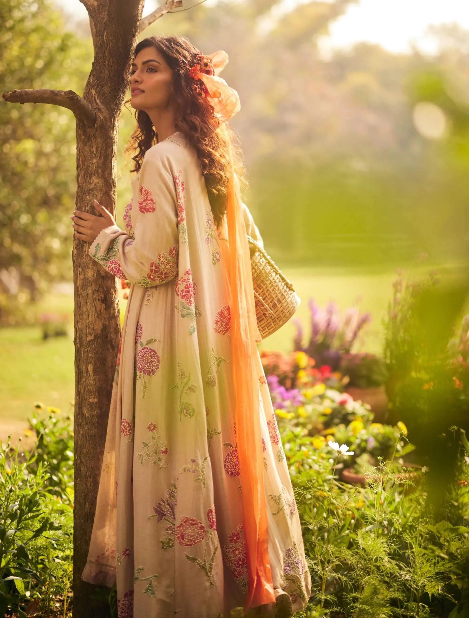 Dusty rose flora gathered maxi and jacket
