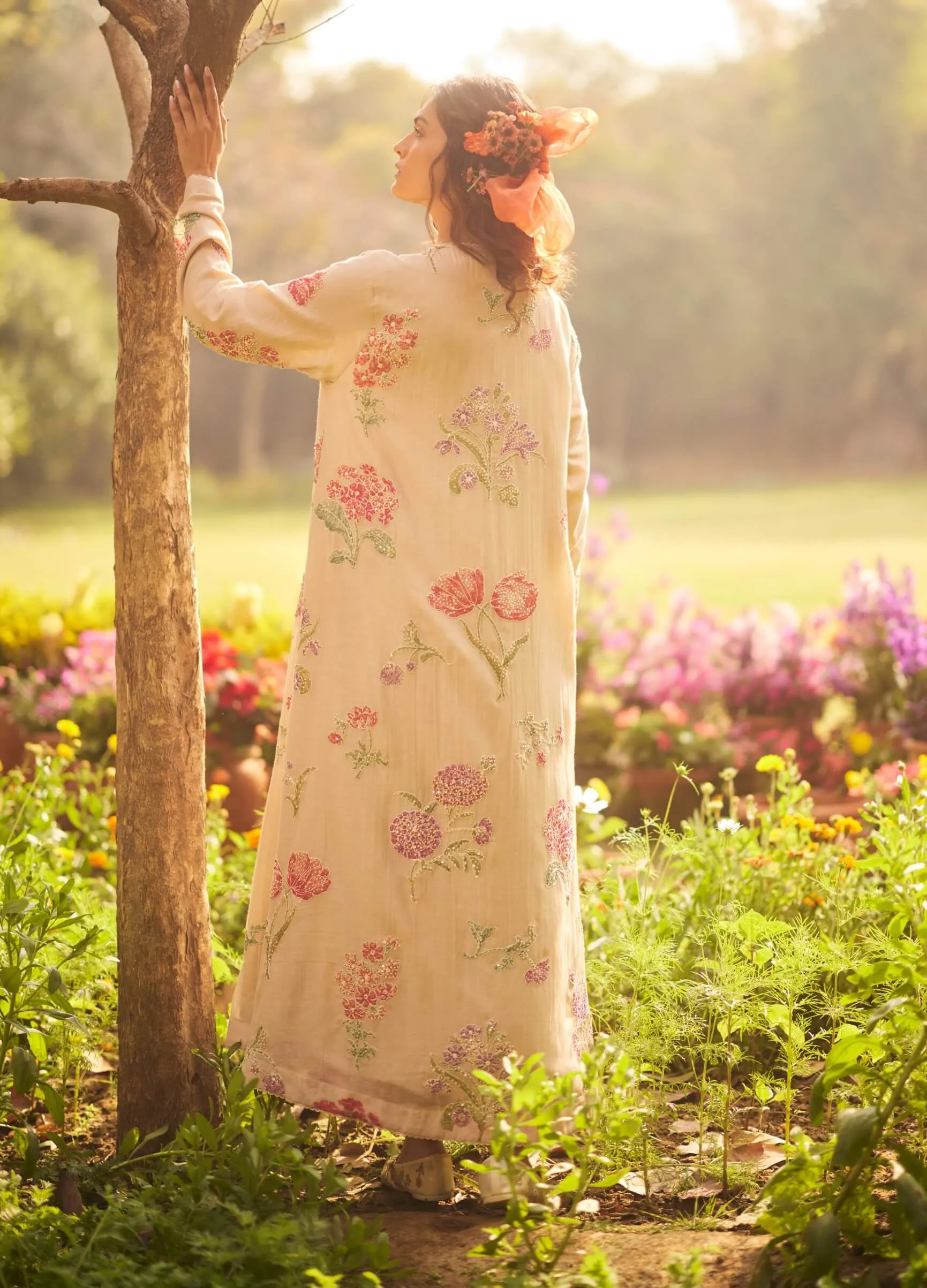 Dusty rose flora gathered maxi and jacket