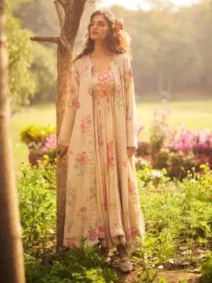Dusty rose flora gathered maxi and jacket