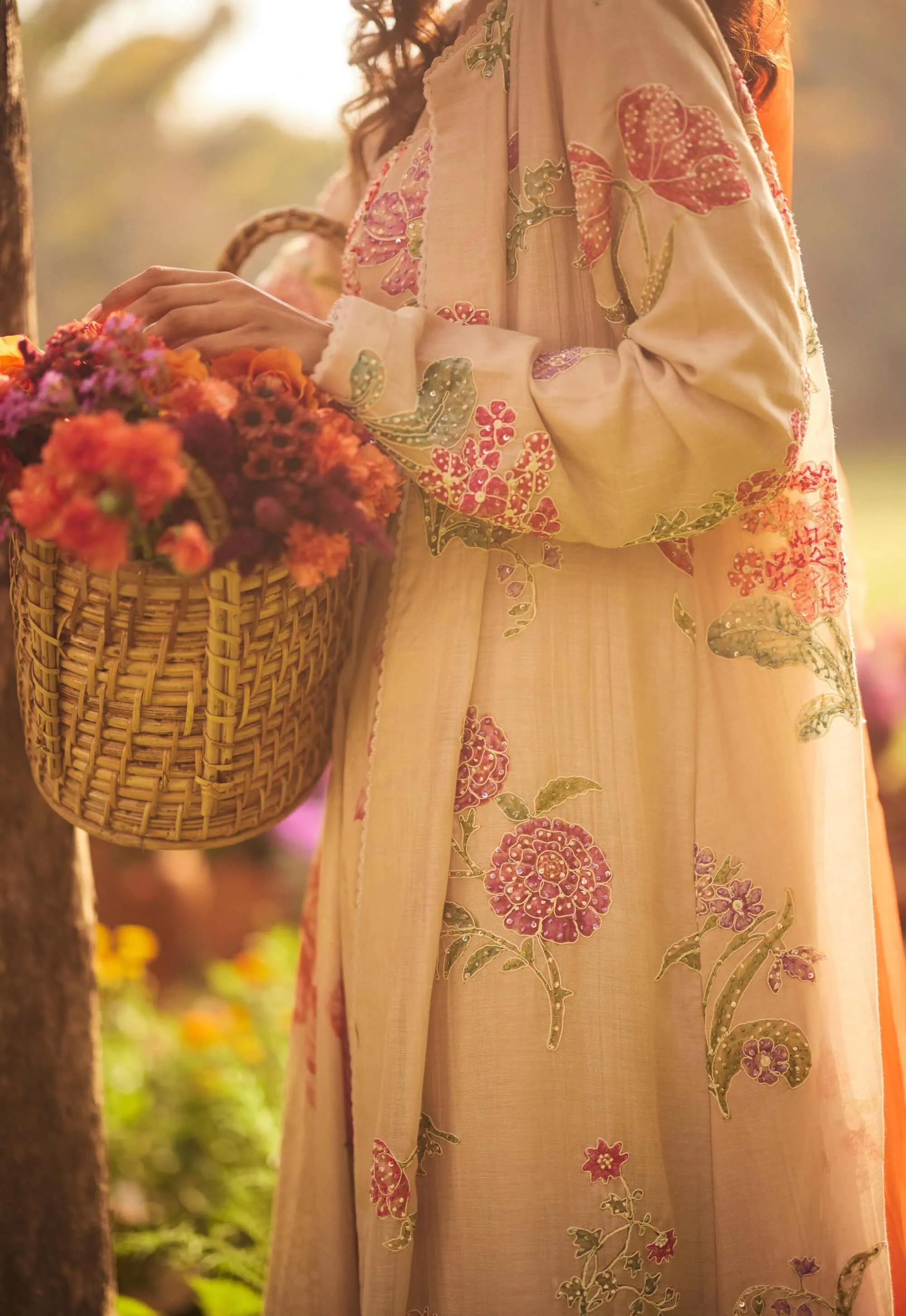 Dusty rose flora gathered maxi and jacket