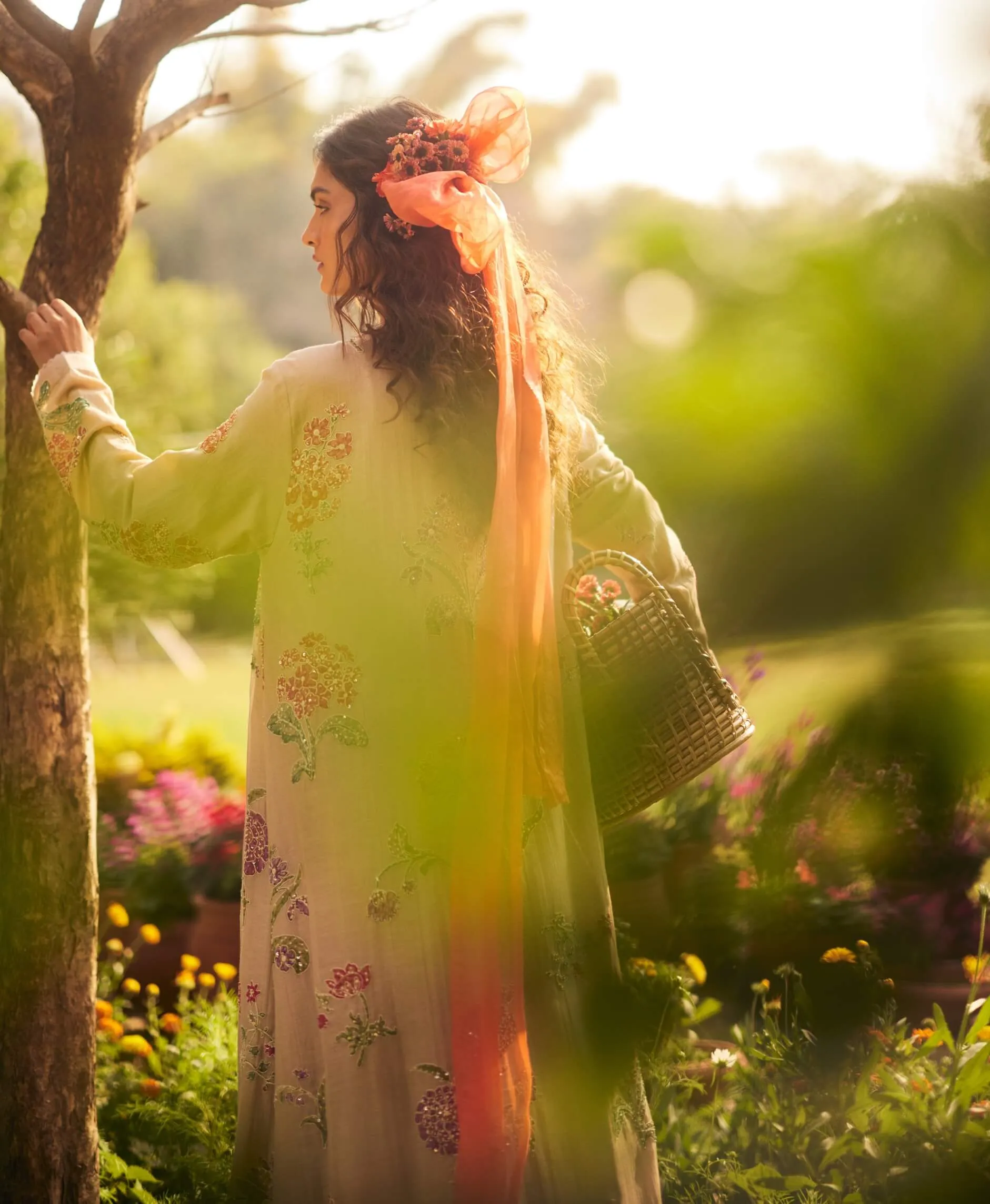 Dusty rose flora gathered maxi and jacket