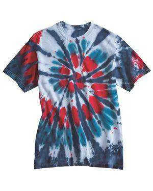 Dyenomite Men's Multi-Color Cut-Spiral Tie-Dye T-Shirt - 200T2