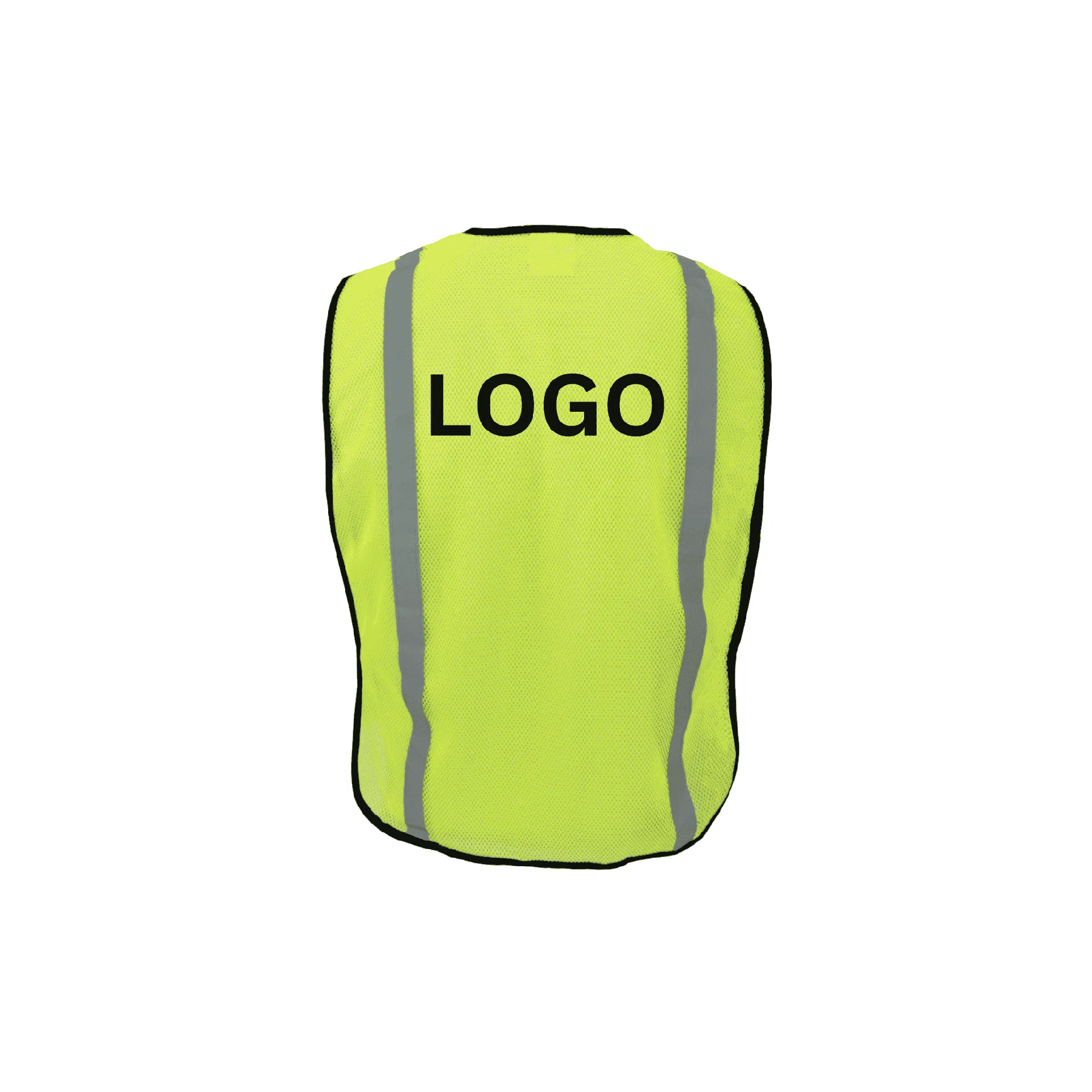 Economy Lime Safety Vest with Silver Tape and Hook and Loop Closure