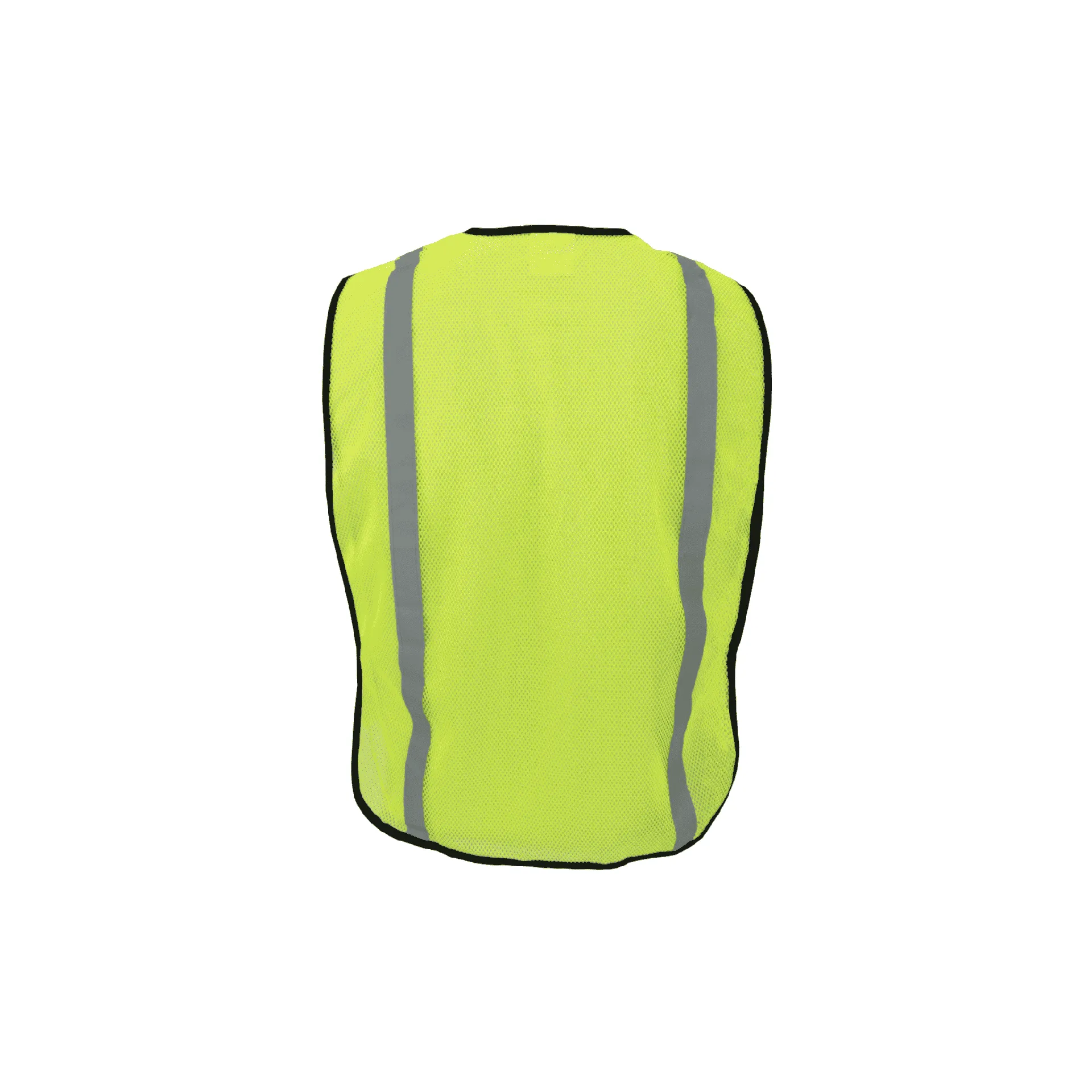 Economy Lime Safety Vest with Silver Tape and Hook and Loop Closure