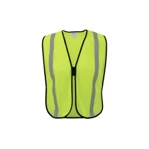 Economy Lime Safety Vest with Silver Tape and Hook and Loop Closure