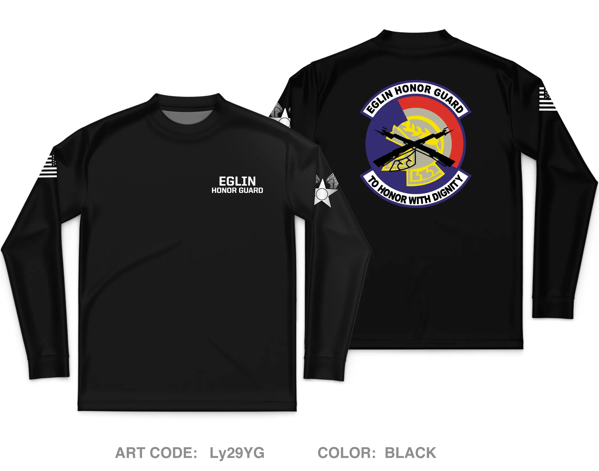 Eglin Honor Guard Core Men's LS Performance Tee - Ly29YG