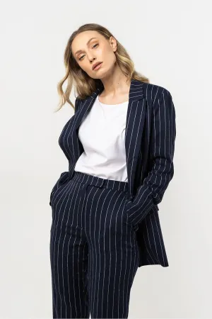 Elegant Striped Loose Fit Blazer