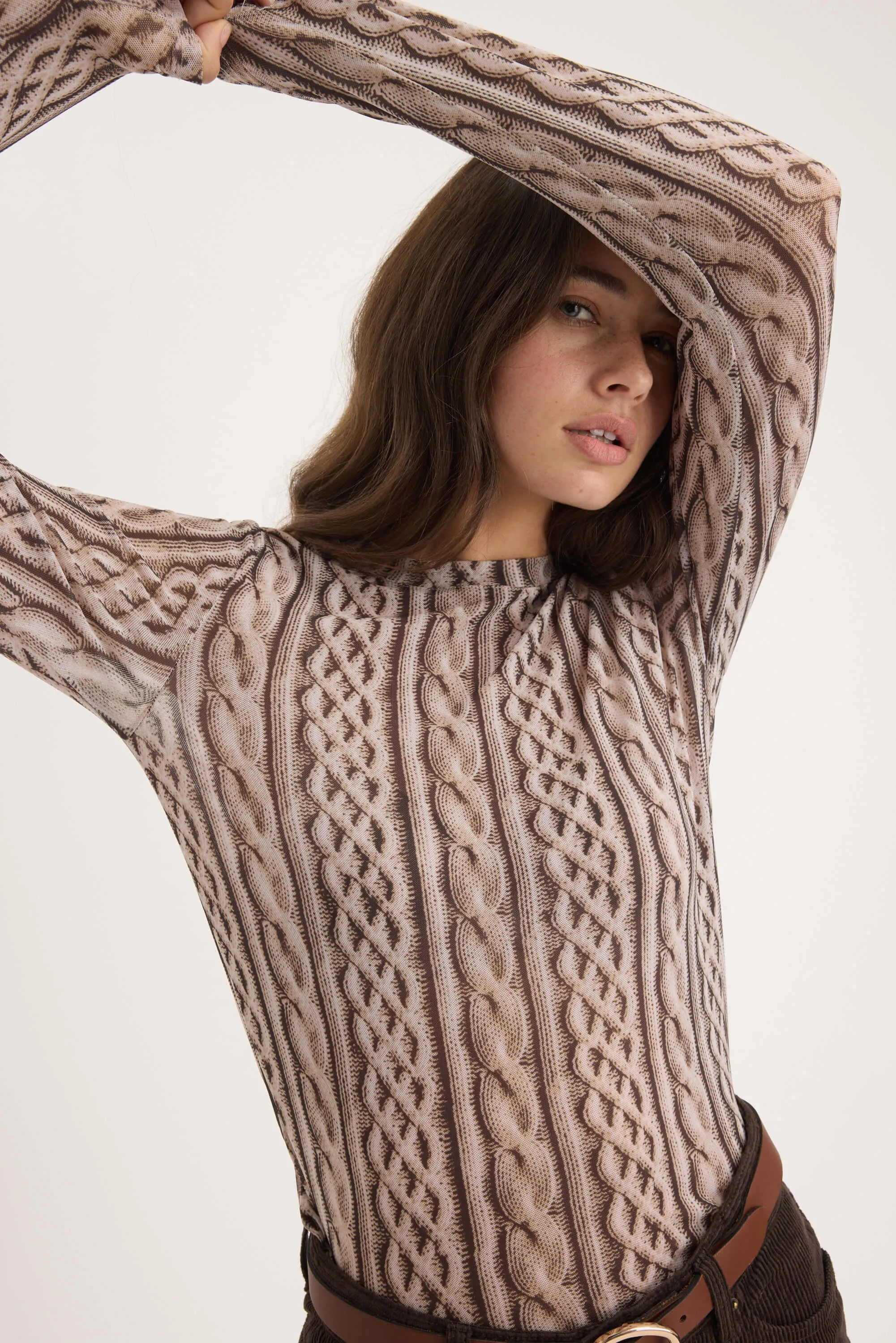 Elise Long Sleeve Mesh Top