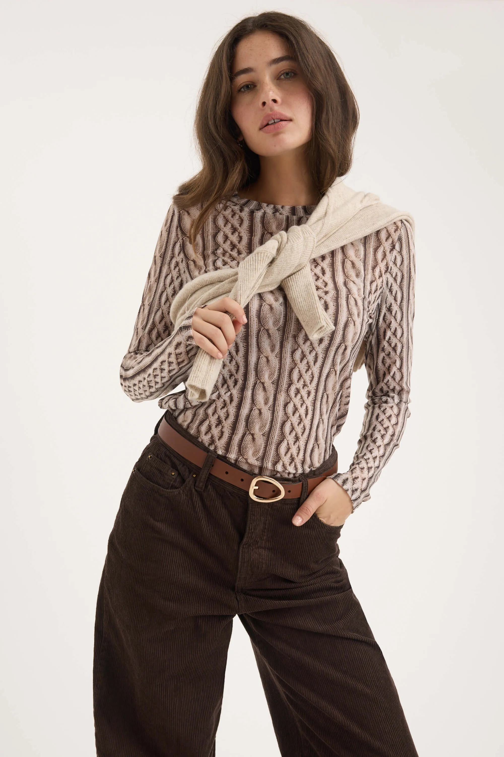 Elise Long Sleeve Mesh Top