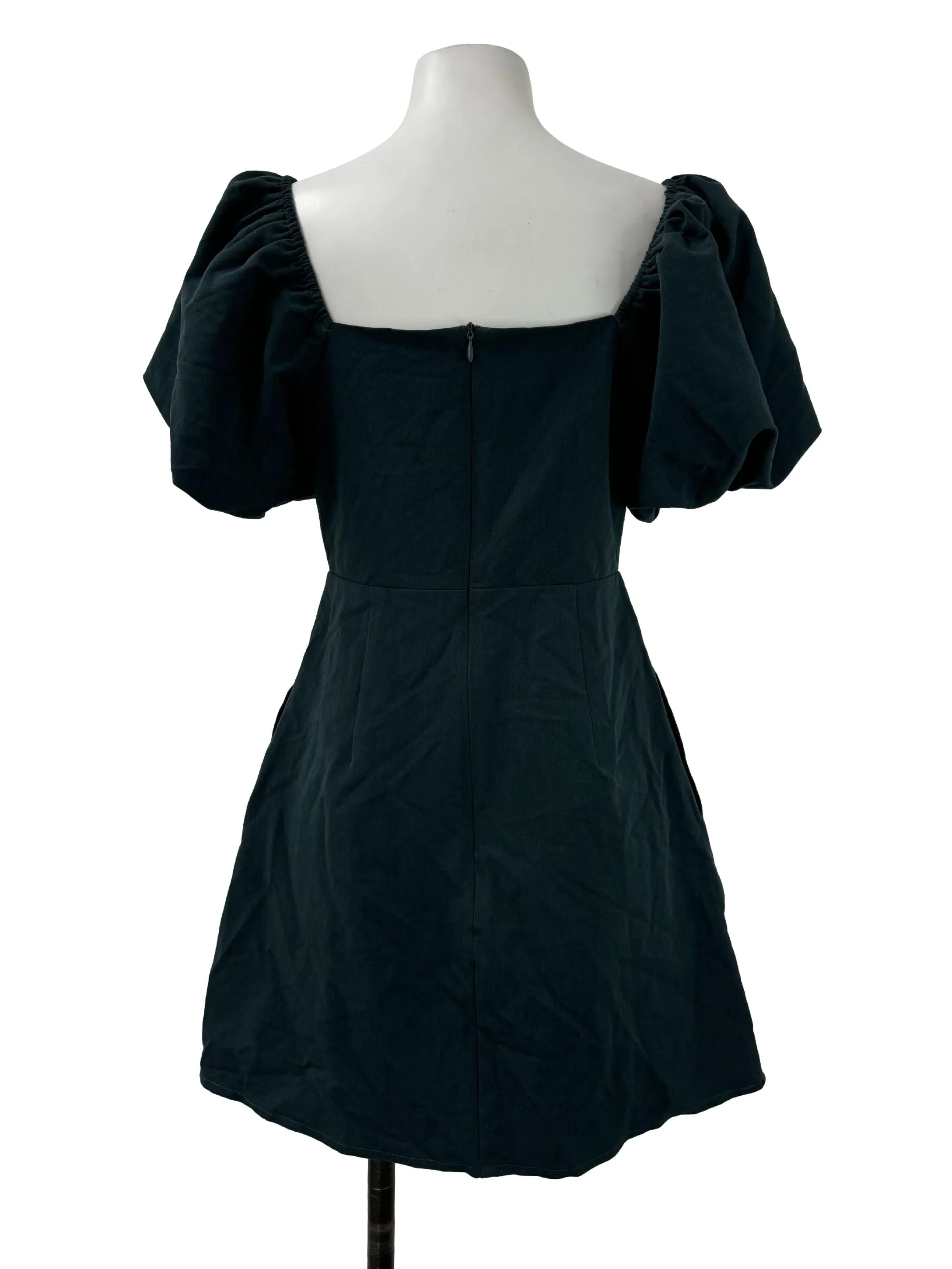 Emerald Green Scrunched Front Romper Dress