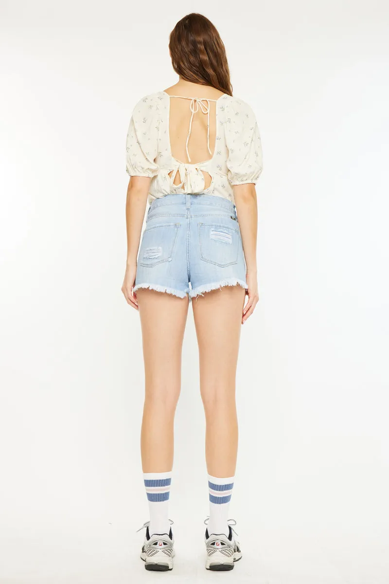 Ethel High Rise Distressed Shorts