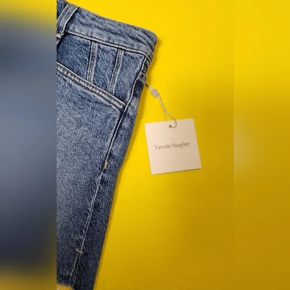 Favorite Daughter the Jordie Super High Waist Cutoff Denim Shorts in Lucerne 27