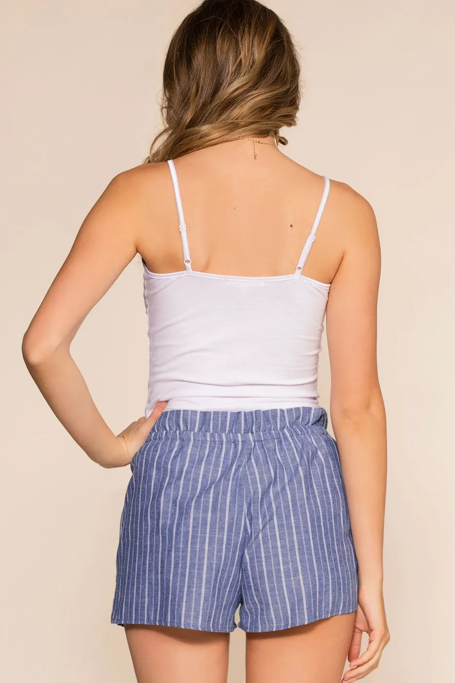 Festive Ready Stripe Shorts - Blue