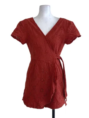Fire Floral Wrap Rompers