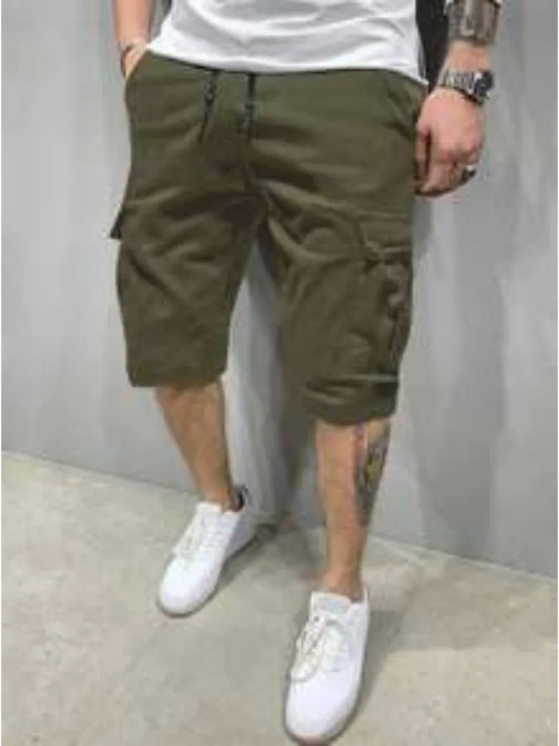 Flap Pockets Drawstring Cargo Shorts