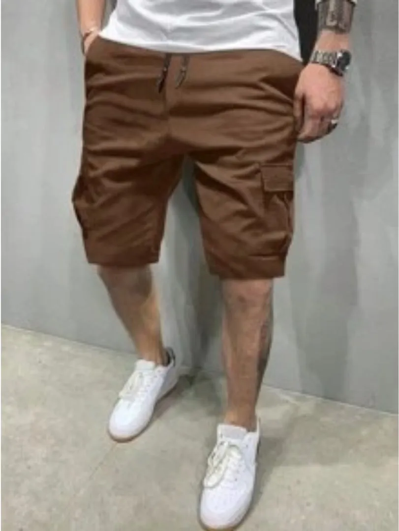 Flap Pockets Drawstring Cargo Shorts