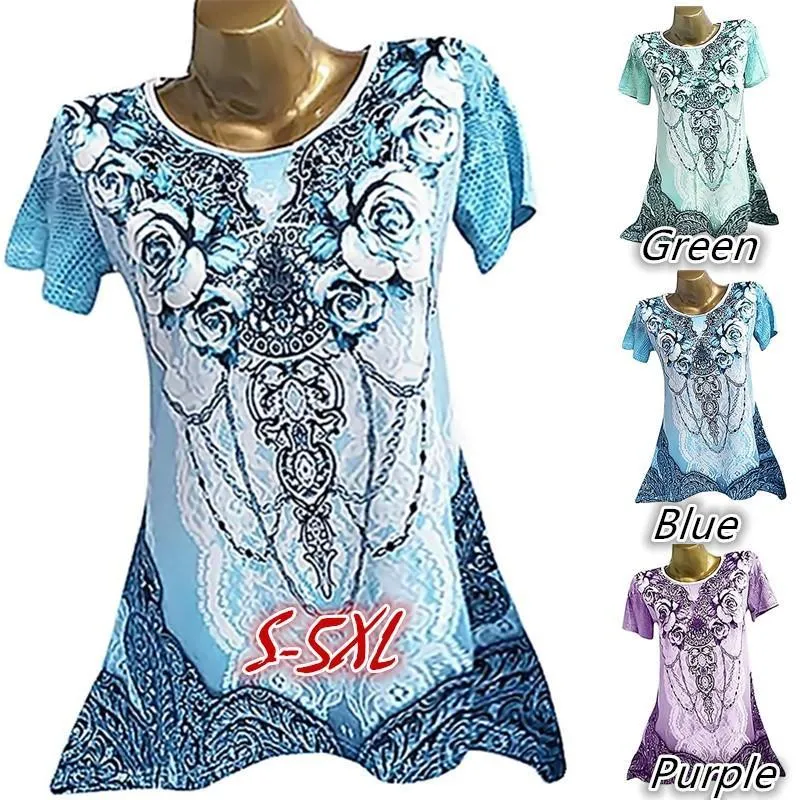Flora Jewelry Print Peak Hem Top