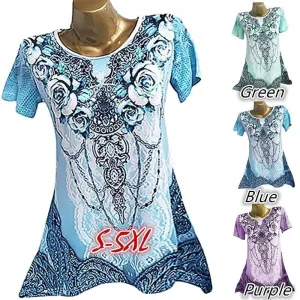 Flora Jewelry Print Peak Hem Top
