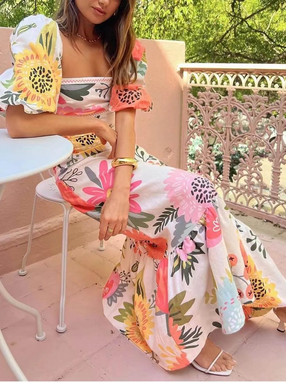 Flora® | Luxurious floral print Carola maxi dress