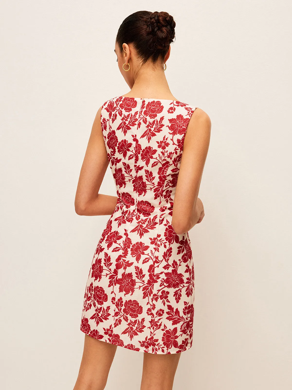 Flora Print Square-Neck Dress