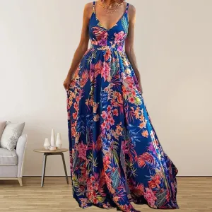 Flora - Printed dress with V-neckline