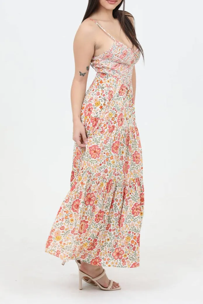 Flora Smocked Bodice Maxi Dress