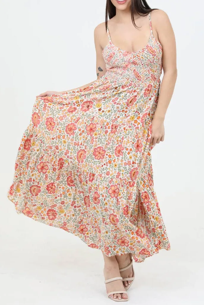Flora Smocked Bodice Maxi Dress