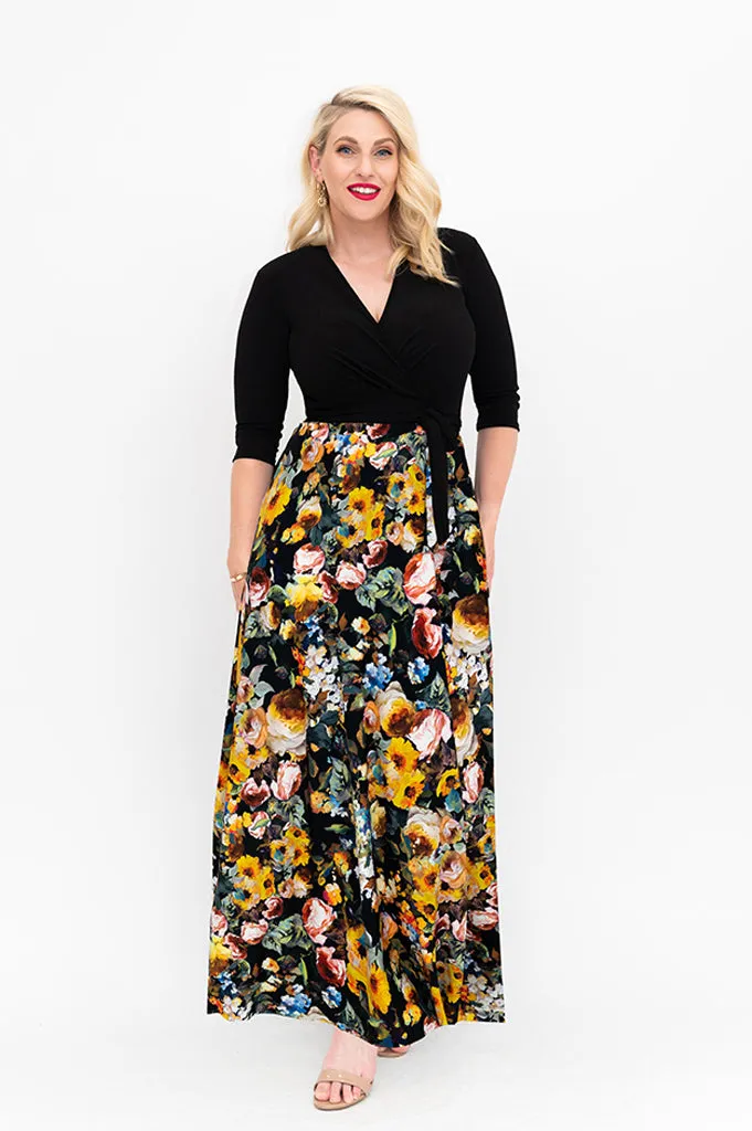 Flora SPLIT Wrap Dress - Last Sizes