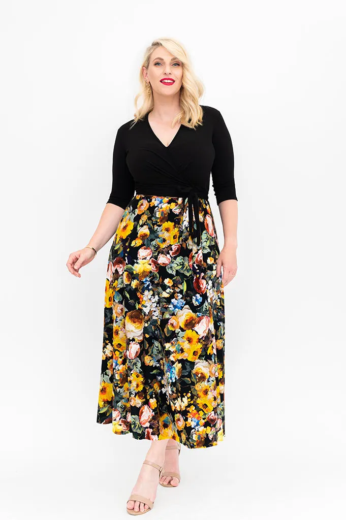 Flora SPLIT Wrap Dress - Last Sizes