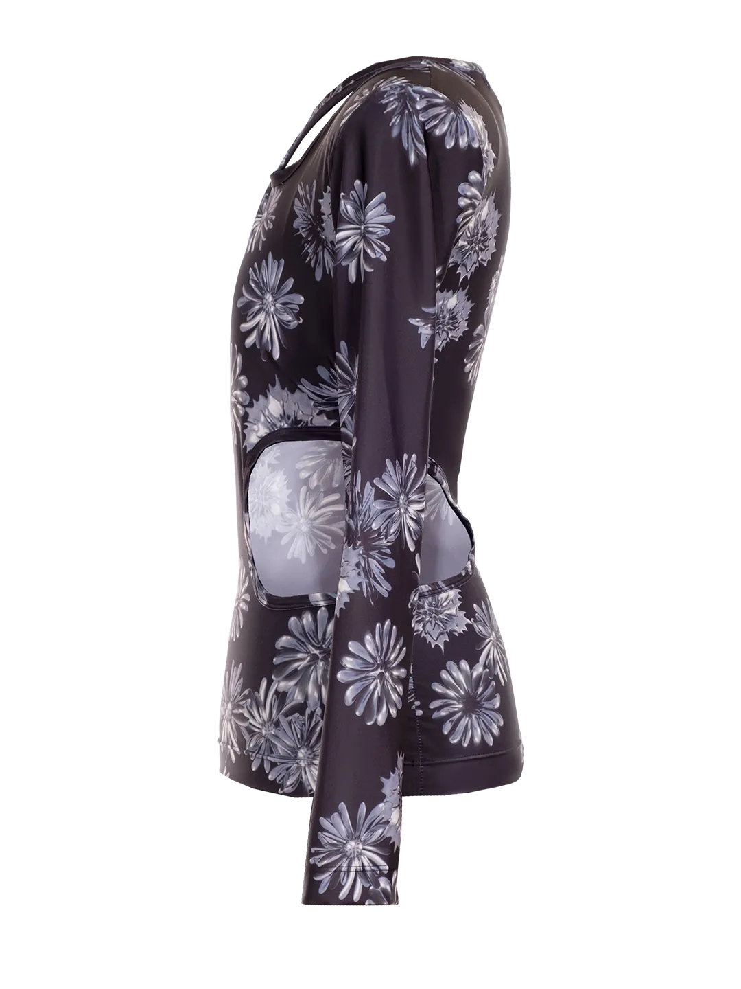Floral Print Cut Out LS Top