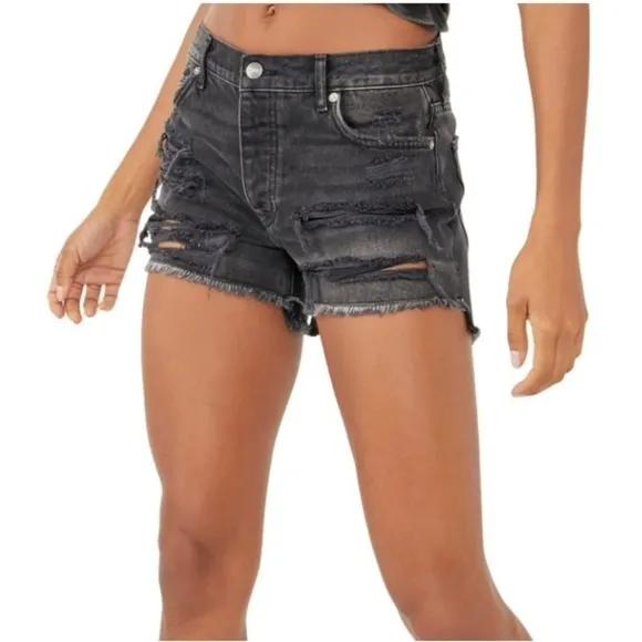 FREE People Maggie Mid Rise Denim Shorts In Montero