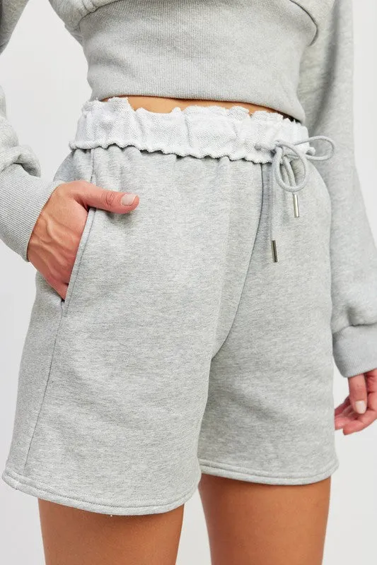 FRENCH TERRY PAPER BAG SHORTS S-L
