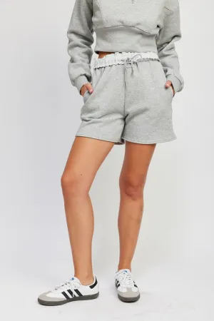 FRENCH TERRY PAPER BAG SHORTS S-L