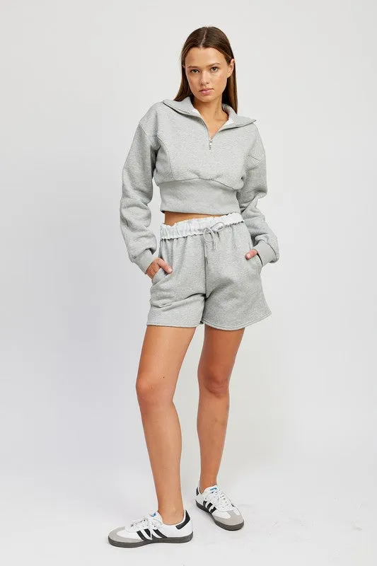 FRENCH TERRY PAPER BAG SHORTS S-L