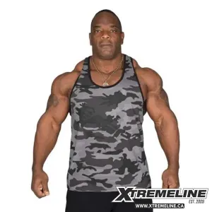GASP Vintage T-Back Tank, Grey Camo