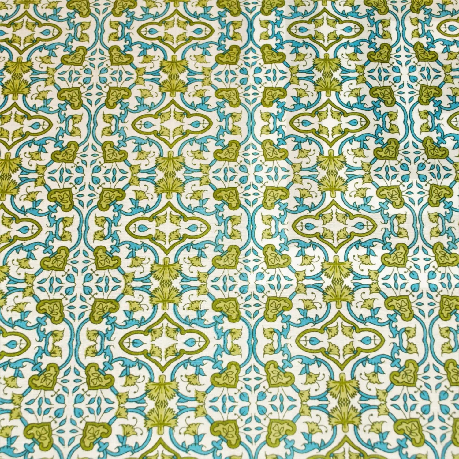 Geometric Flowers in Green & Teal