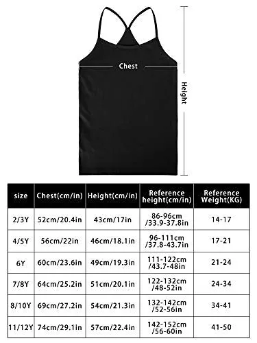 Girl Dance Tank Top 3-Pack (Sleeveless, Racerback, Ballet Dance, 9-10 Years, Black/White/Grey)
