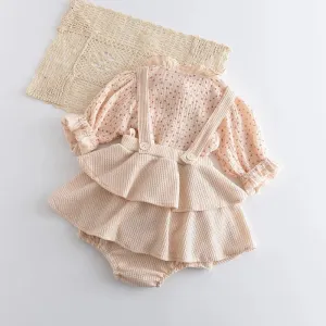 Girl romper set with suspender
