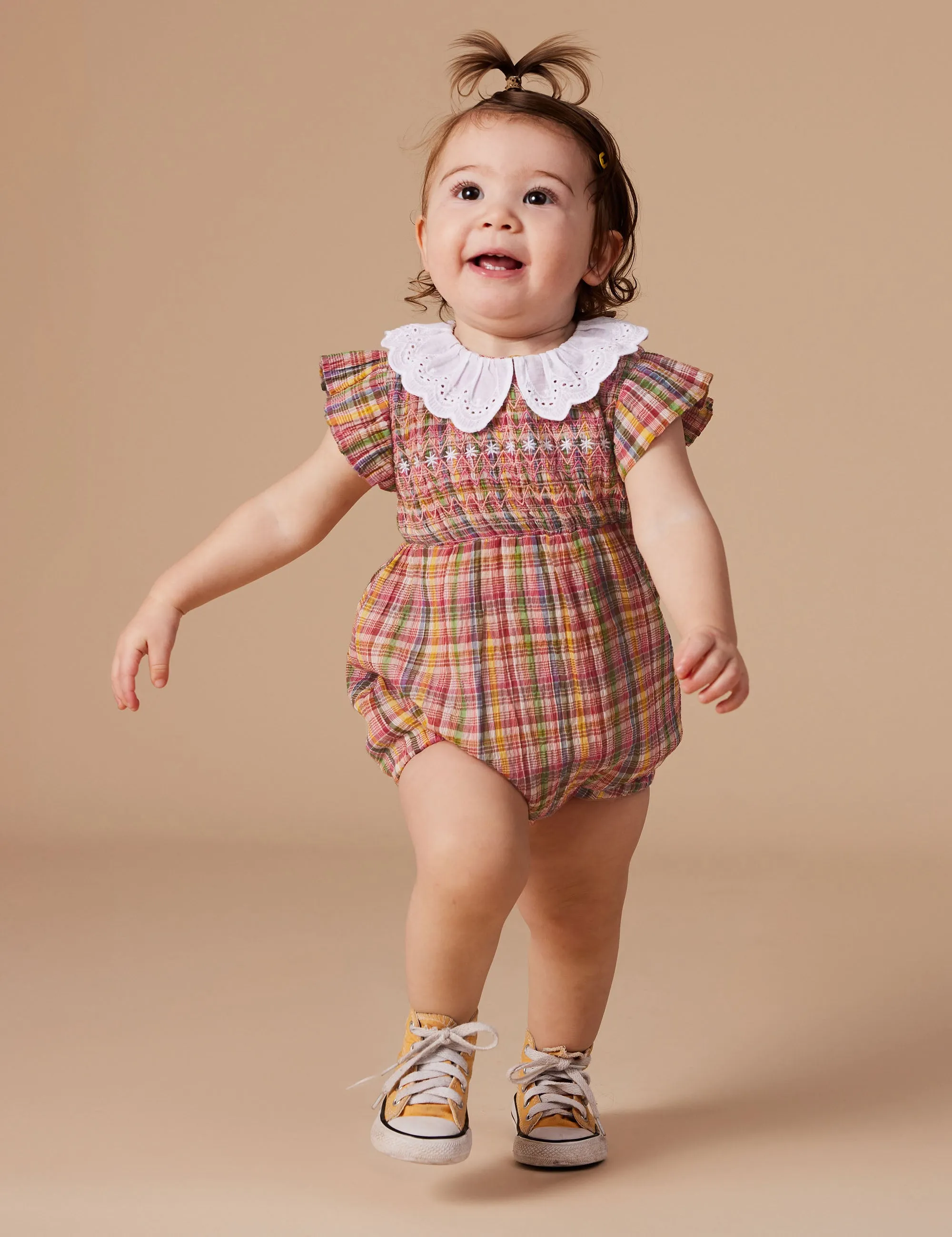 Goldie   Ace - Lani Smocked Romper (Sweetie Check)