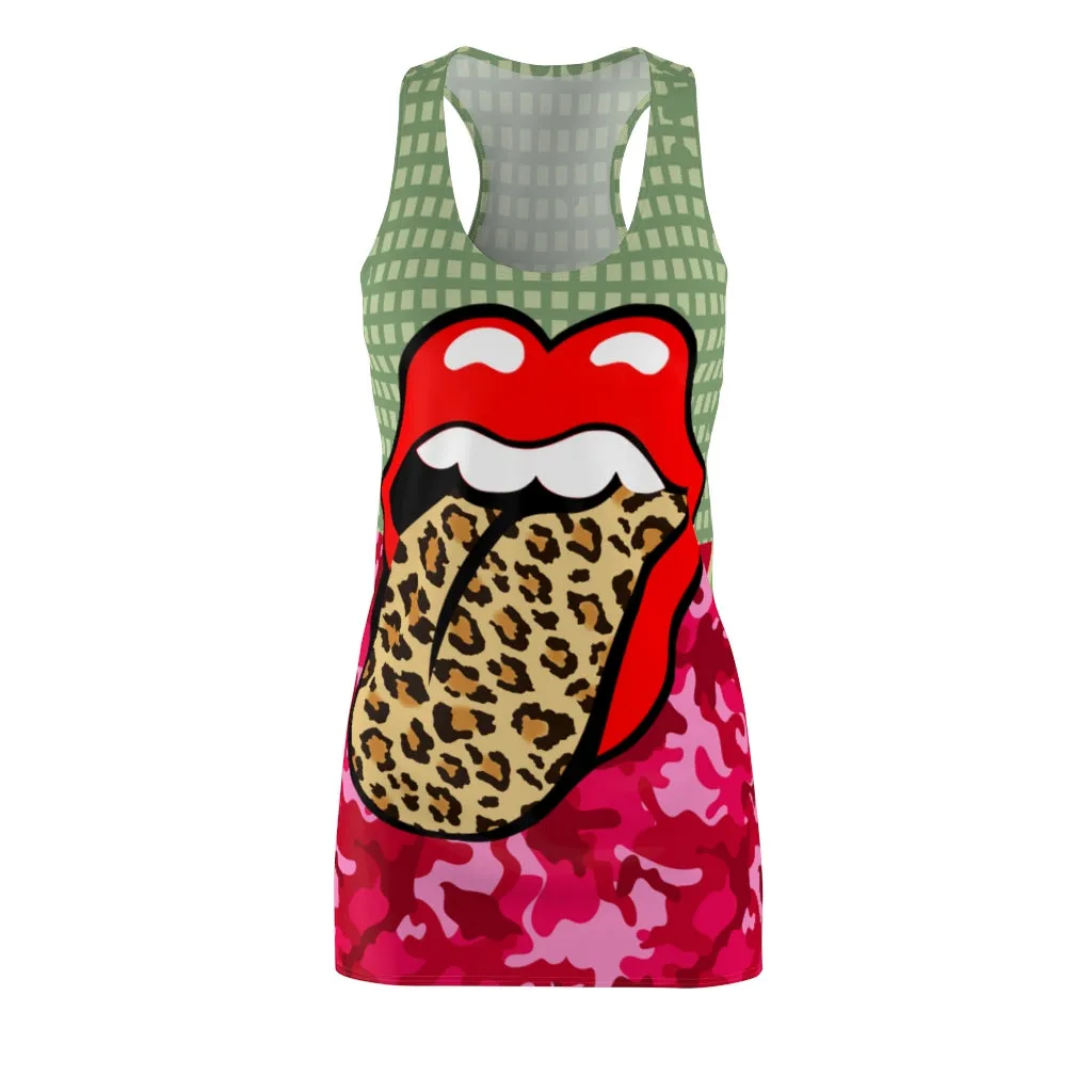 Green Apple Leopard Racerback Dress