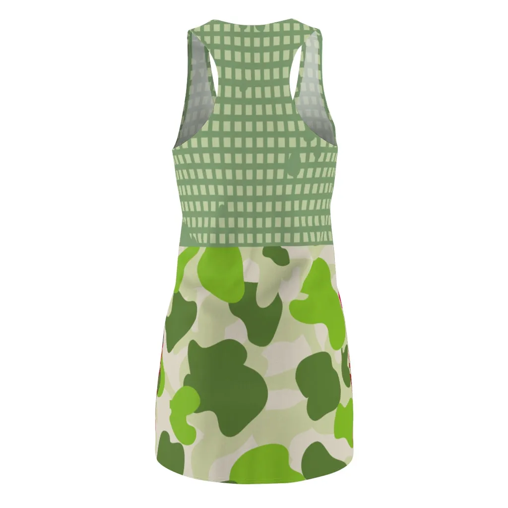 Green Apple Leopard Racerback Dress