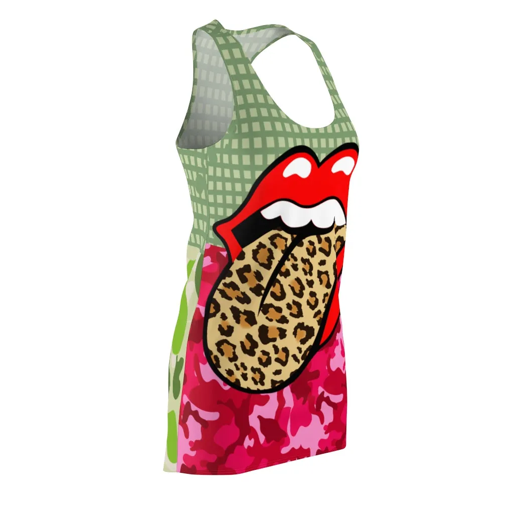 Green Apple Leopard Racerback Dress