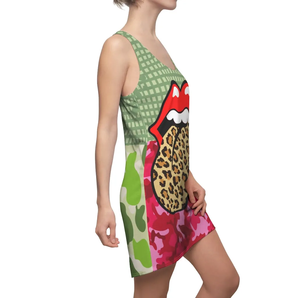 Green Apple Leopard Racerback Dress