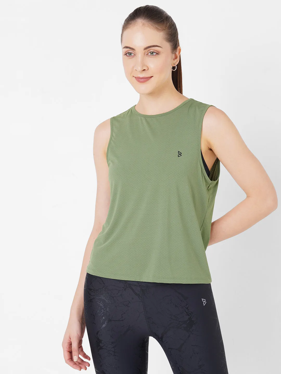 Green Olive Cut Out Tank