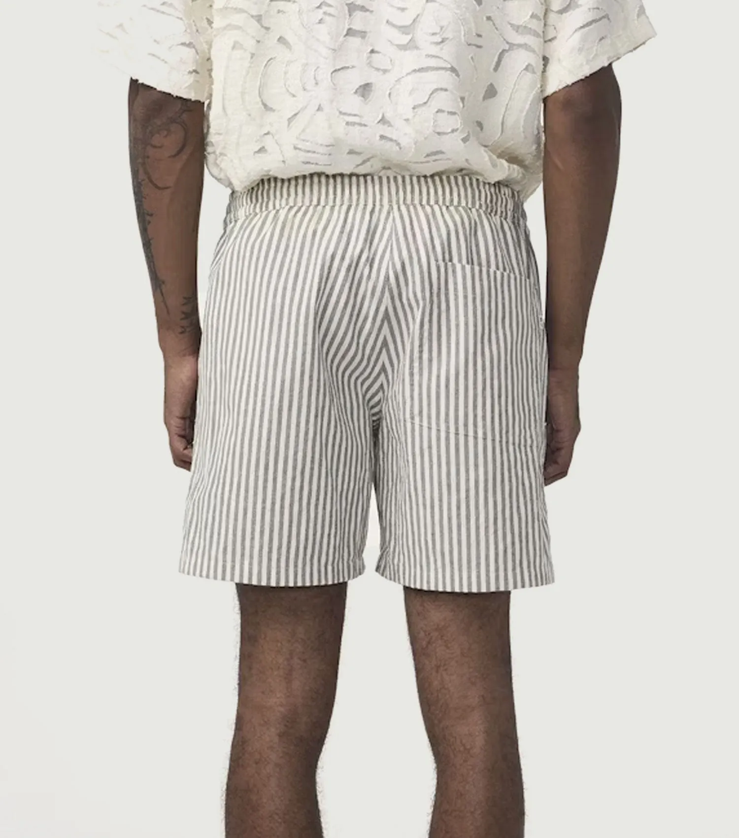 Gregor Drawstring Shorts Green Stripe