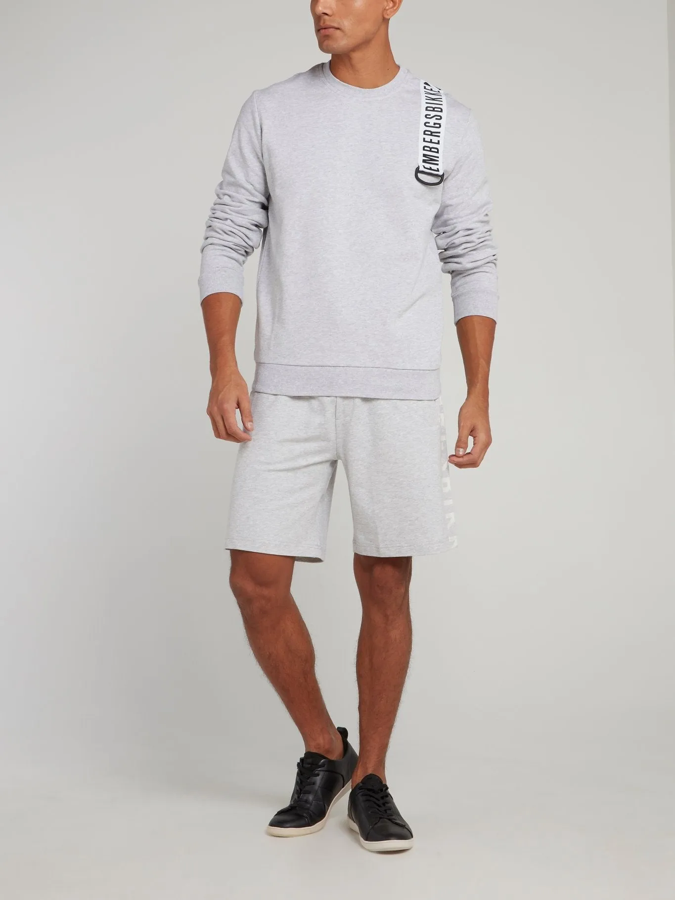 Grey Side Logo Drawstring Shorts