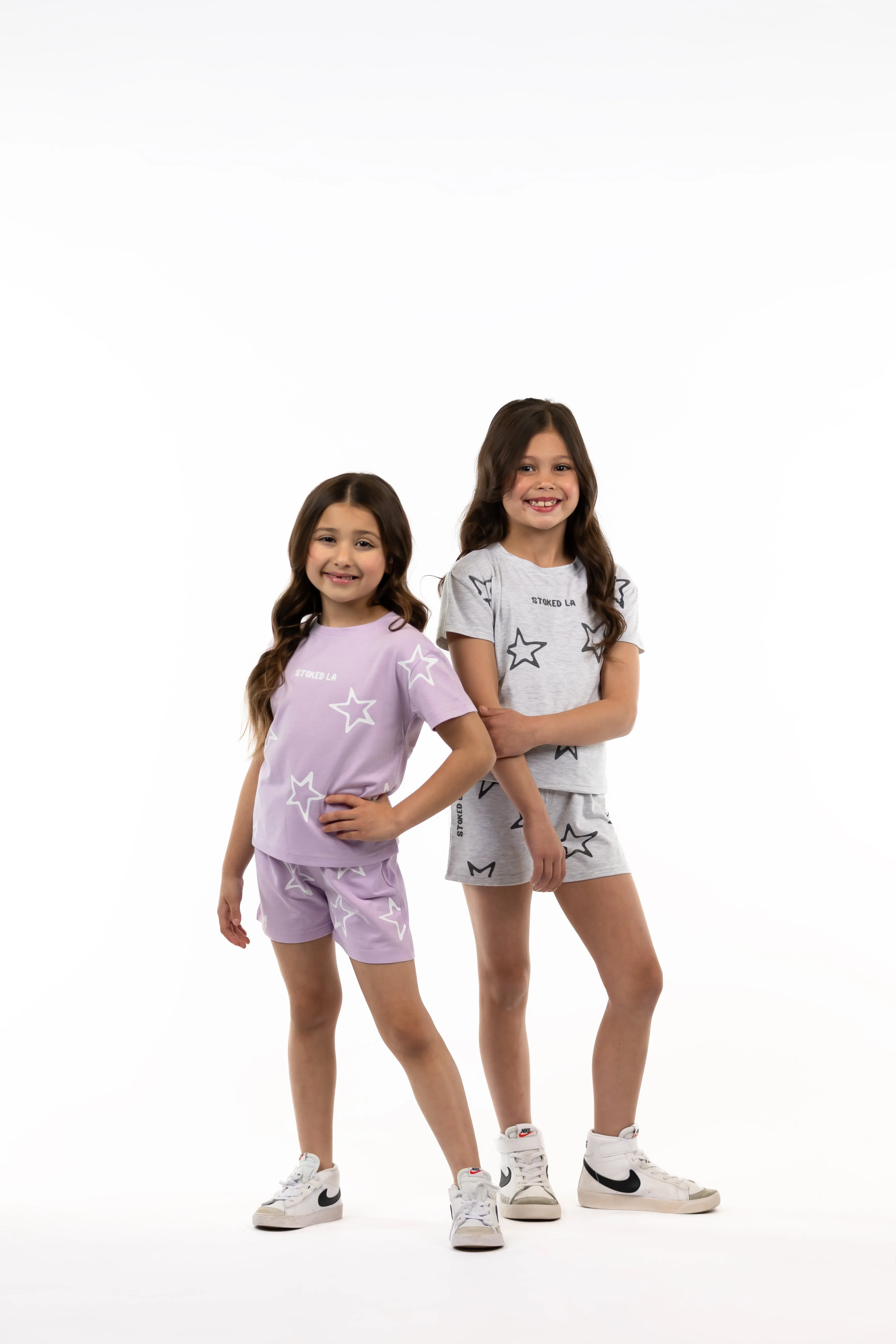 GREY STAR SHORTS SET
