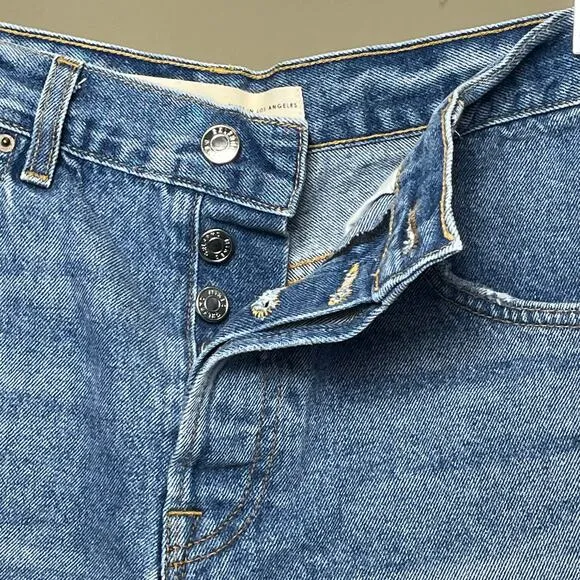 GRLFRND Hayden Low Rise Button Fly Boyfriend Jean Shorts 27