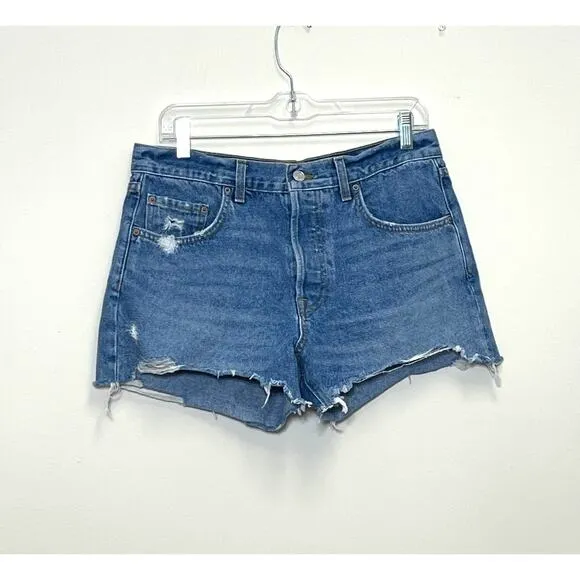 GRLFRND Hayden Low Rise Button Fly Boyfriend Jean Shorts 27
